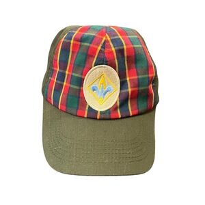 Boy Scouts Of America Webelo Strapback Hat Green M/L Plaid Web Twill Uniform Cap